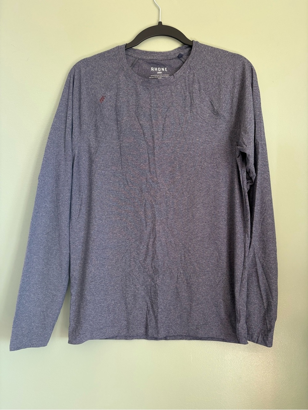 RHONE Long Sleeve Crew in Heather Navy Blue